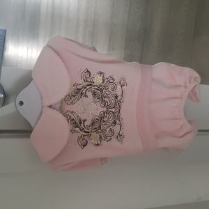 Baby pink dog bodysuit dress